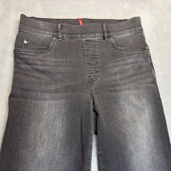 SPANX Jeans Size Medium Tall MT Ankle Straight Leg Denim Vintage Black - Picture 3 of 9